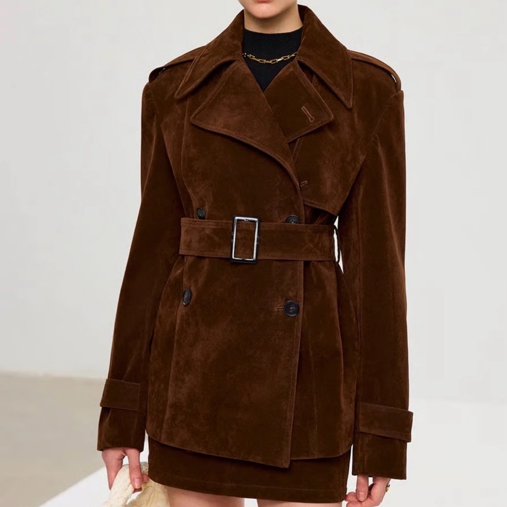 NWT Elegant Brown Trench Coat